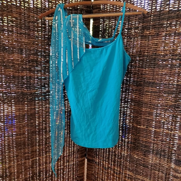 💎 one☆ step up Blue w/matching Scarf Tank Top 💙 - Picture 4 of 4